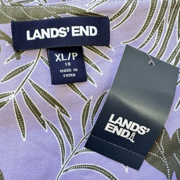 Lands End Dress Womens Size XL Petite Surplice Purple Faux Wrap Sleeveless - Picture 10 of 14